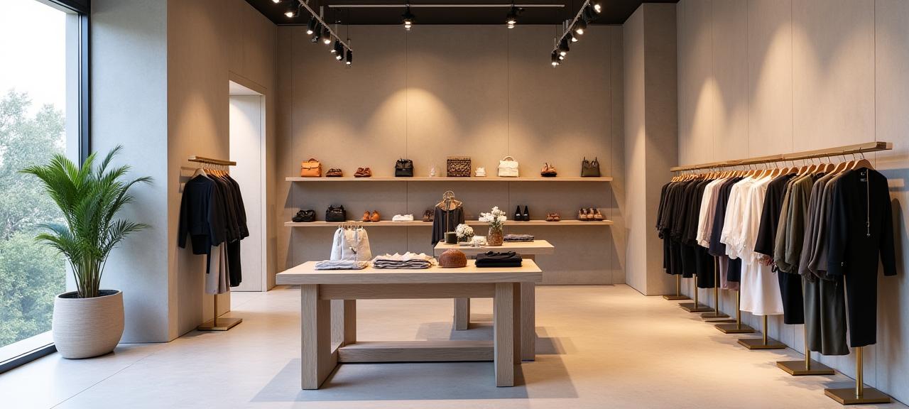 Design intérieur d'une boutique de mode éphémère