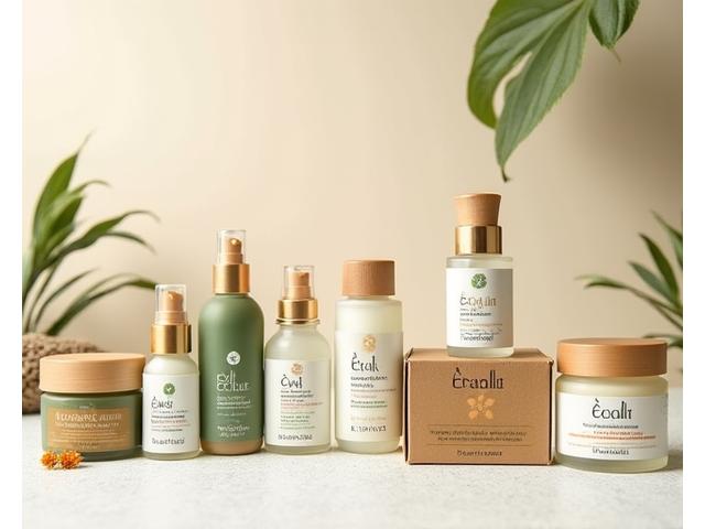 Design packaging pour des cosmétiques bio 'Éclat Naturel'